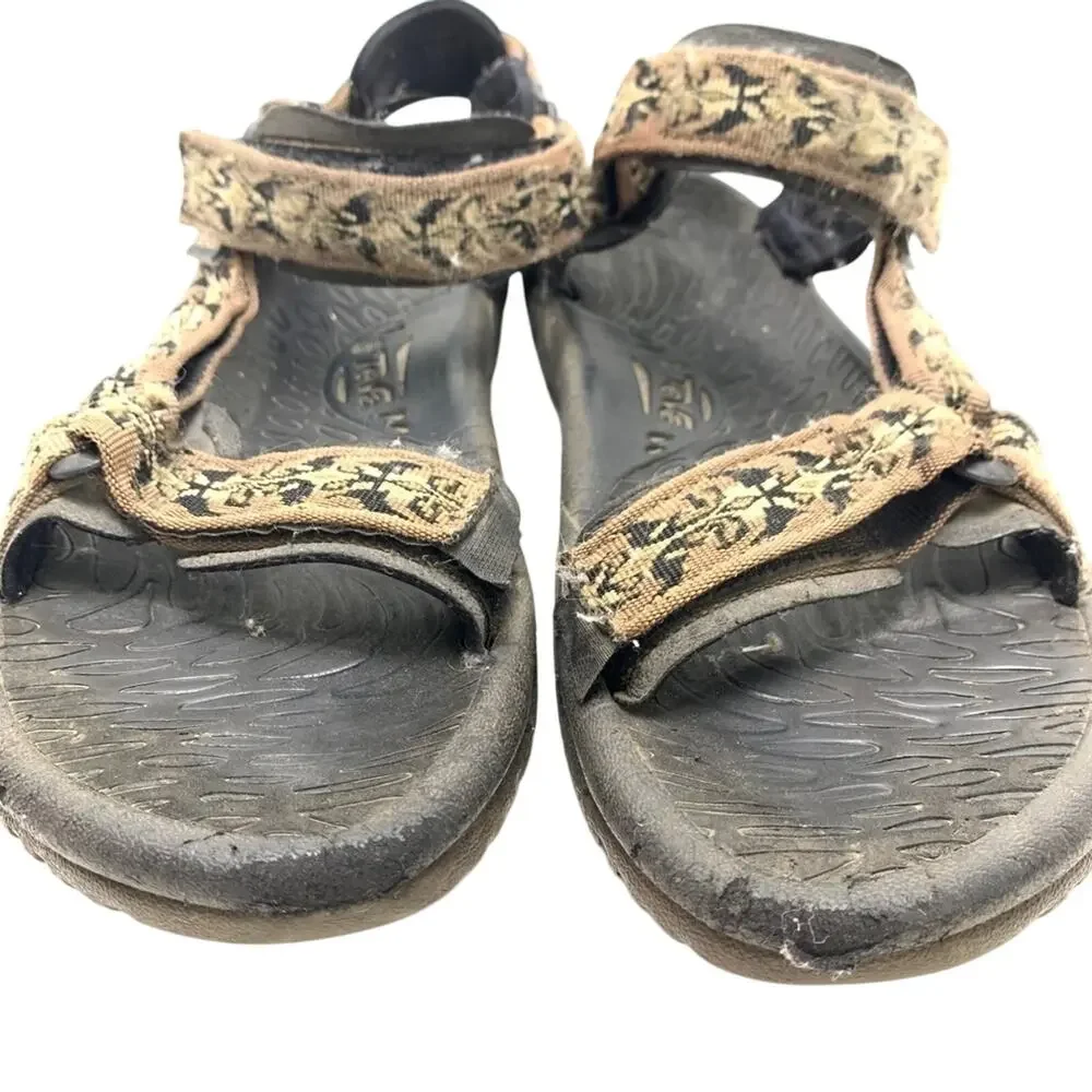 Teva 6575 Brown Black Sport Sandals Shoes Fisherman Dad Shoes Hiking Caming 10